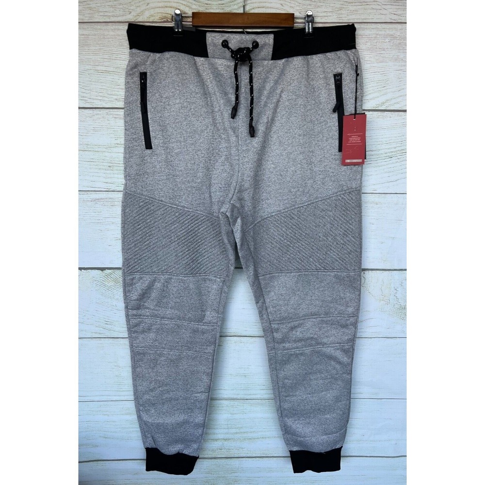 Truth Substance Jogger Pants Mens Size 4X Grey Moto Skinny Fleece Joggers New